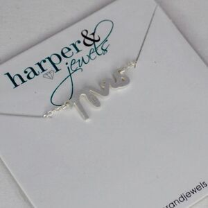Harper & Jewels Silver 'Mrs' Necklace, NWT